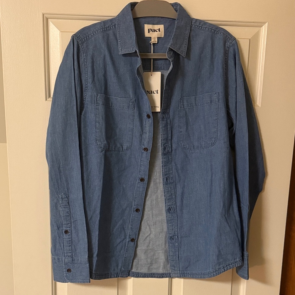Pact organic cotton chambray ranch denim shirt - Picture 4 of 8